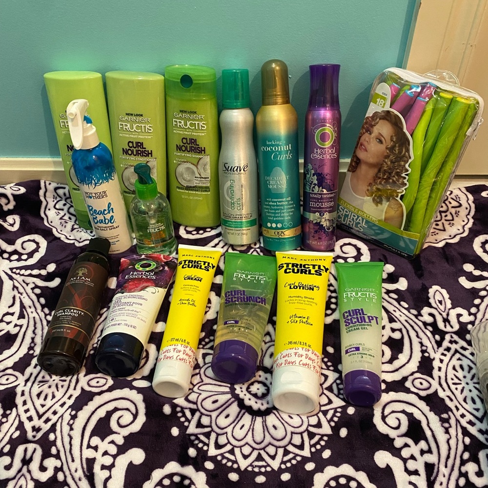 Large curly hair product bundle